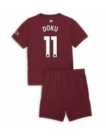 Manchester City Jeremy Doku #11 Tredjedraktsett Barn 2024-25 Korte ermer (+ bukser)